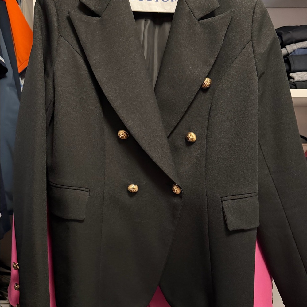 Lioness Black Blazer with Gold Accents